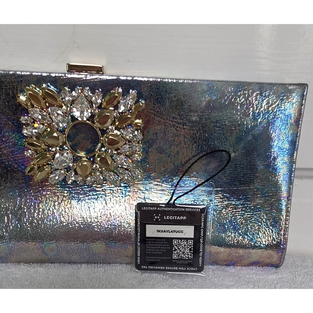 Roger Vivier Pilgrim Bolte De Nuit Iridescent Metallic Clutch Crystals w/COA - Picture 12 of 12